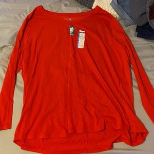 basic red long sleeve shirt